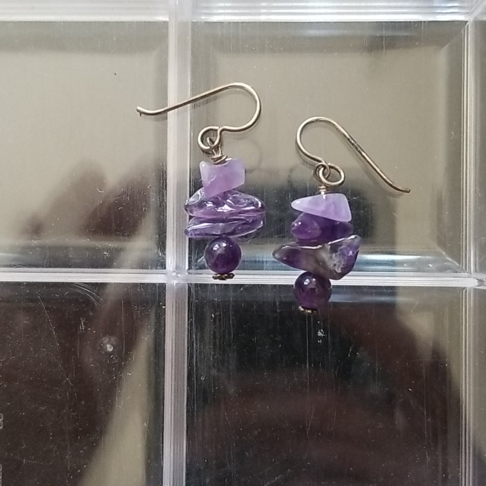 Purple stone earrings